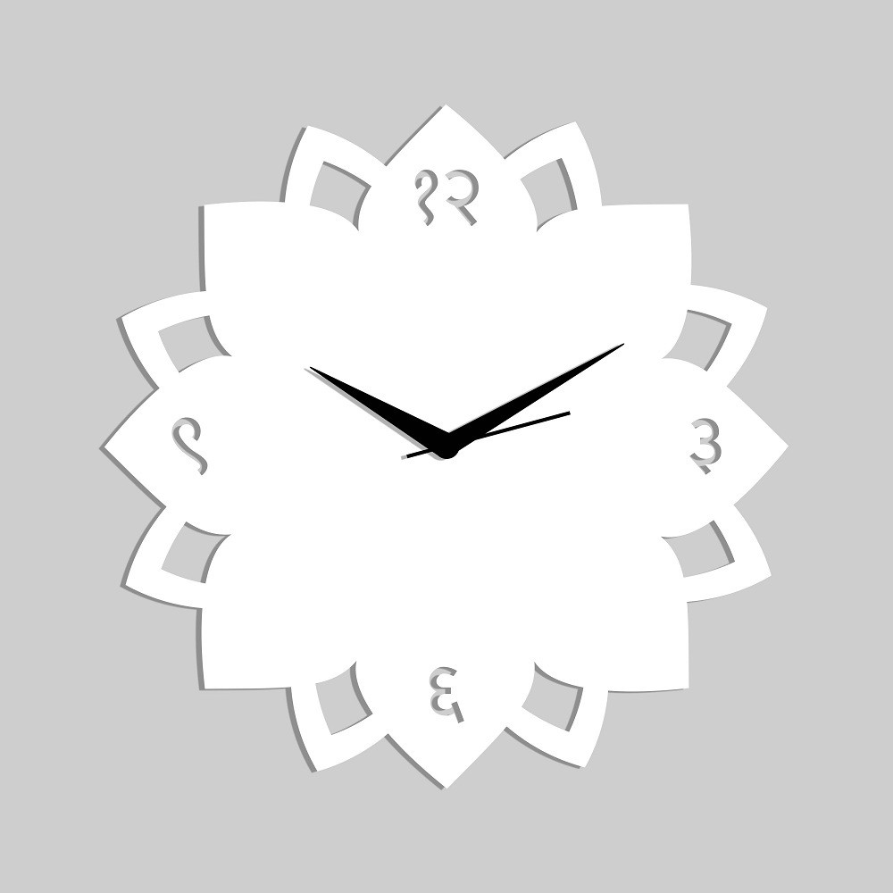Ethnic Petals Style 1 White Wall Clock