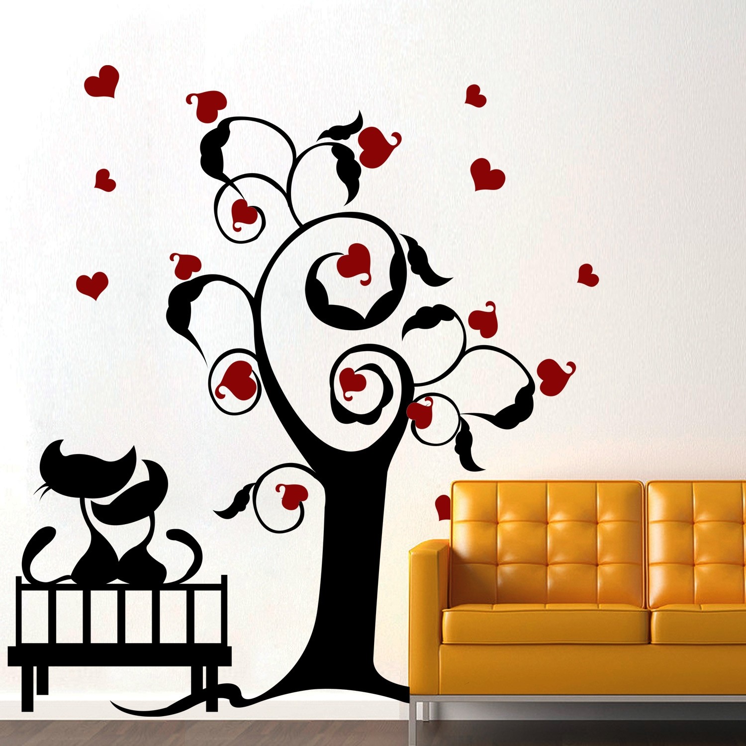 Cats In Love 2 Wall Sticker Decal-Medium