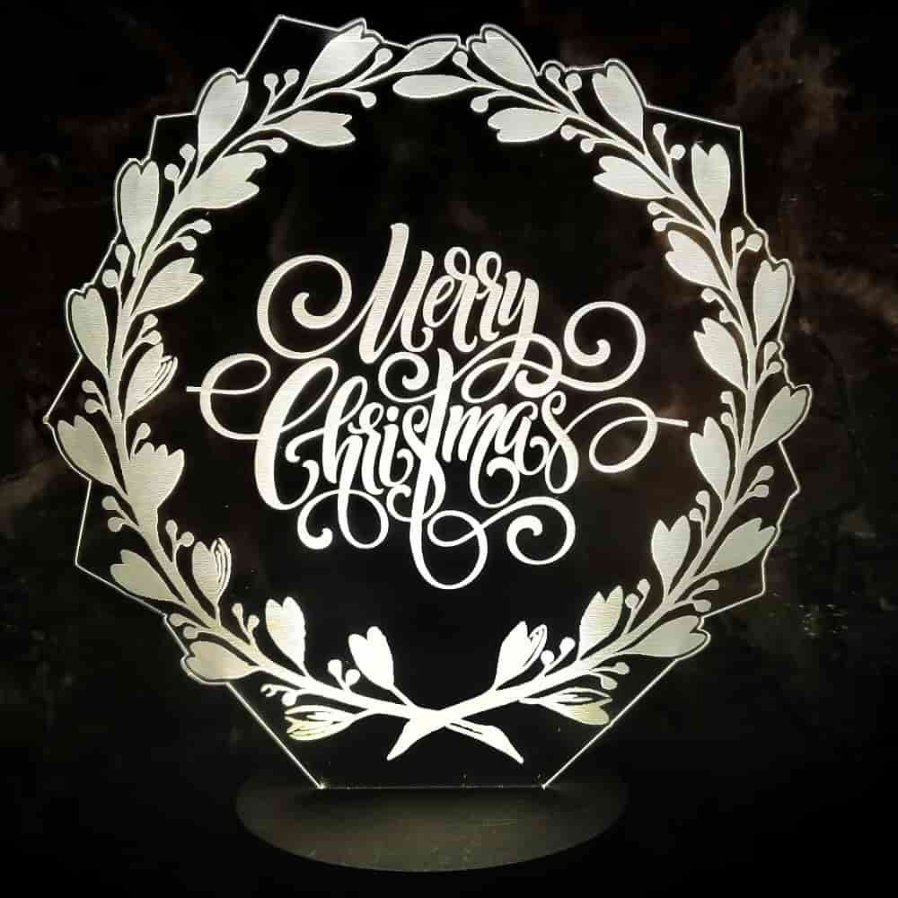 3D LED Merry Christmas Style 2 Lamp