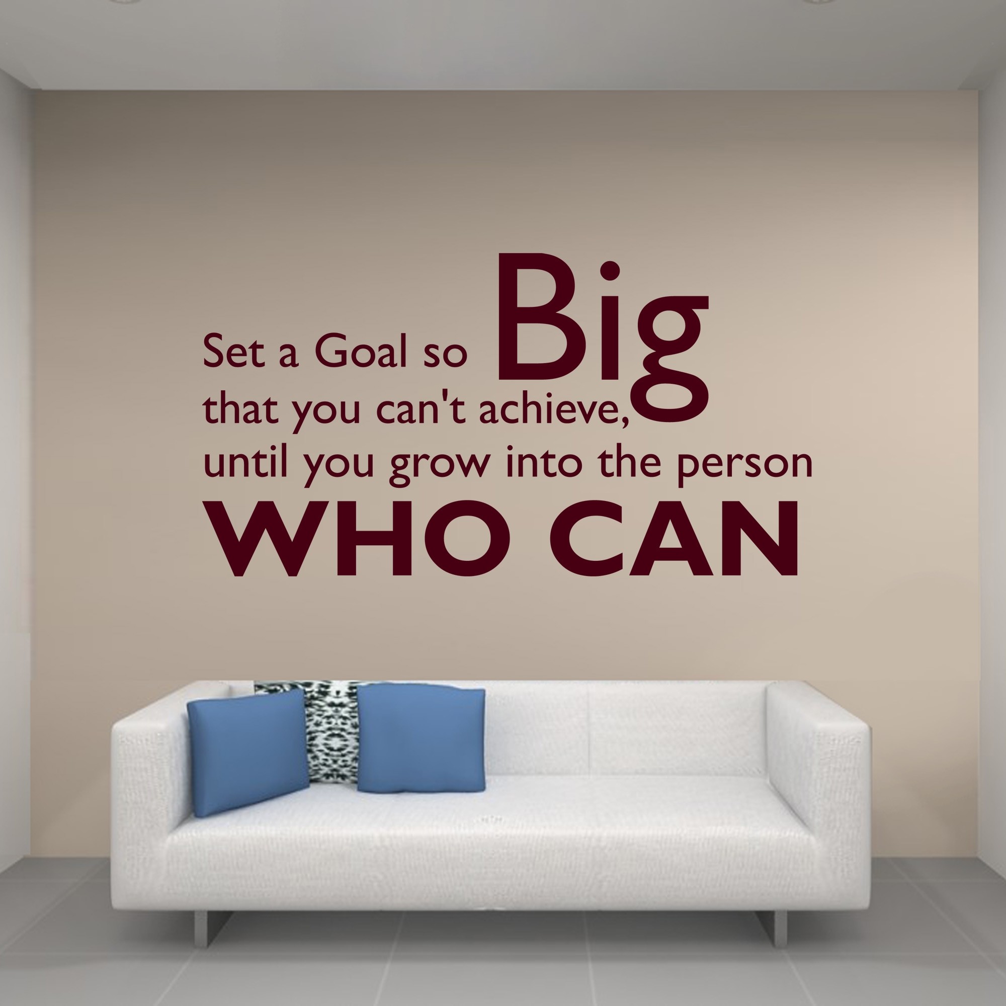 Set A Goal Two Wall Sticker Decal 2-Small-Burgundy