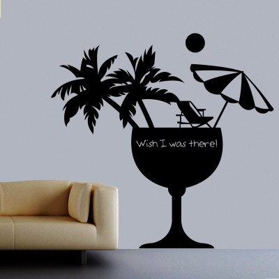 Wish I Was There Wall Sticker Decal-Small-Black