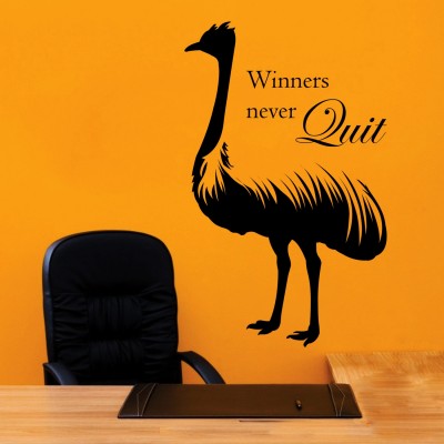 Winners Never Quit Wall Sticker Decal-Small-Black