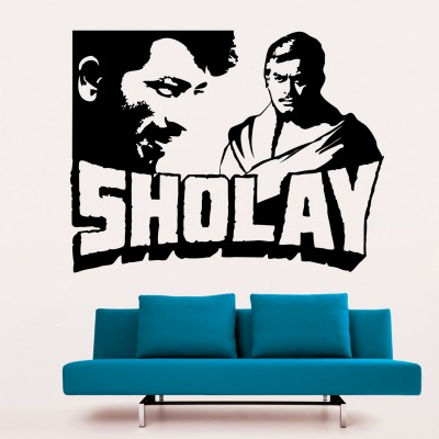 Sholay Wall Sticker Decal-Small-Black