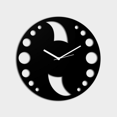 Polka Dots Style 1 Black Wall Clock