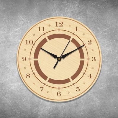Classic Engraved Birchwood Wall Clock