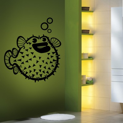 Fish Uncle Wall Sticker Decal-Small-Black