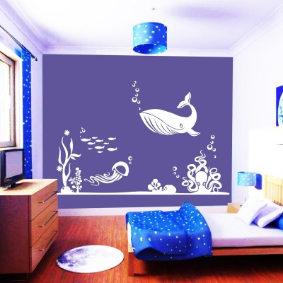 Under Water World 2 Wall Sticker Decal-Small-White