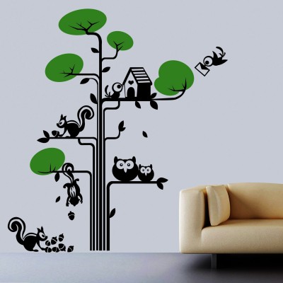 Squirrel On Tree Wall Sticker Decal-Small