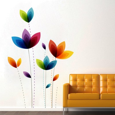 Colorful Flowers Wall Sticker Decal-Small