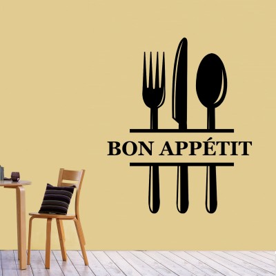 Bon Appetit Wall Sticker Decal-Medium-Black
