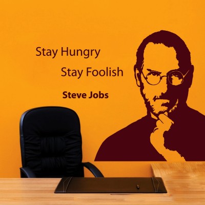Steve Jobs Wall Sticker Decal-Small-Burgundy