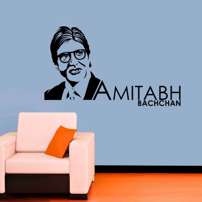 Amitabh Bachchan Wall Sticker Decal-Large-Black
