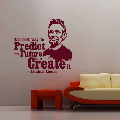 Abraham Lincoln Wall Sticker Decal-Small-Burgundy