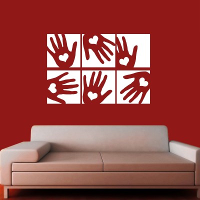 Love Hands Wall Sticker Decal-Small-White