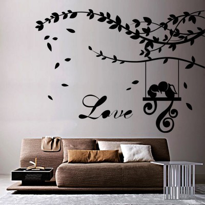 Love Parrots Wall Sticker Decal-Small-Black