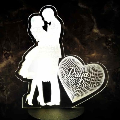 3D LED Personalized Heart Couple Name Lamp