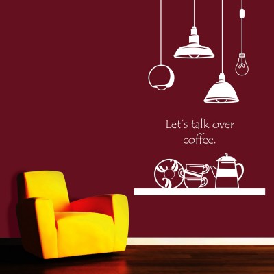 Talk Over Coffee Wall Sticker Decal-Small-White