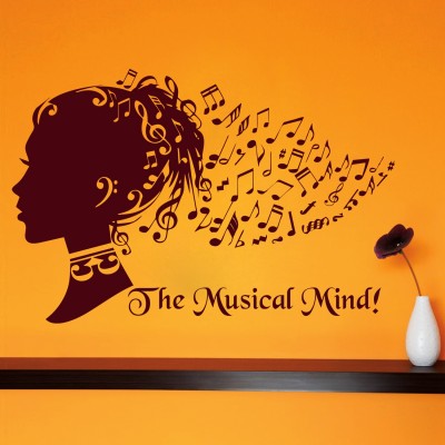 The Musical Mind Wall Sticker Decal-Small-Burgundy
