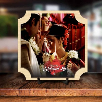Personalized Self Cut Happy Married Life Photo Frame