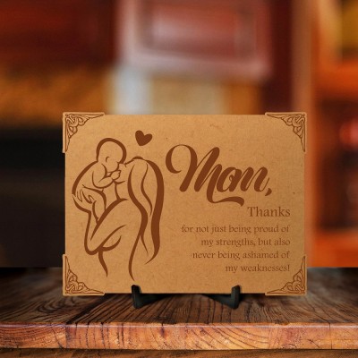 Thank You Mom Engraved Photo Frame