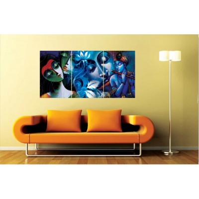 Krishna with Flute Set of 3 Self Adhesive Wall Panels