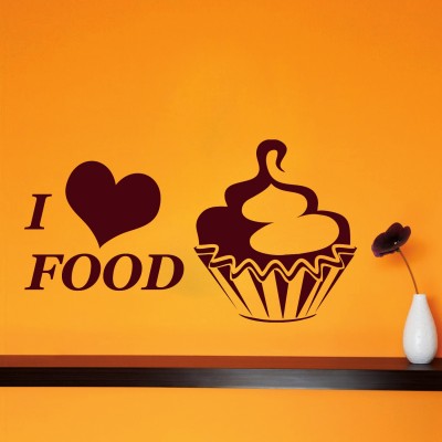 I Love Food Wall Sticker Decal-Small-Burgundy