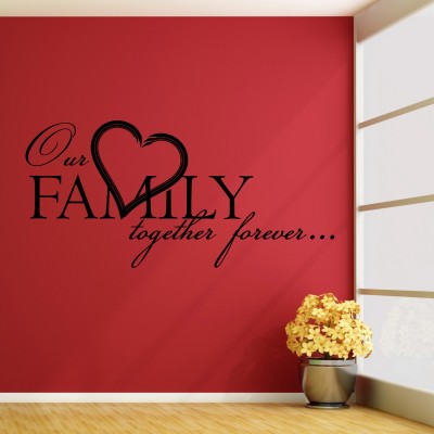 Our Family Wall Sticker Decal-Medium-Black
