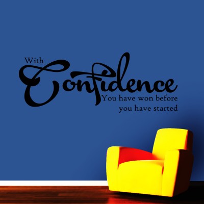 Start With Confidence Two Wall Sticker Decal 2-Small-Black