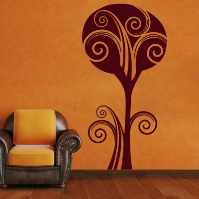 Cotton Tree Wall Sticker Decal-Small-Burgundy